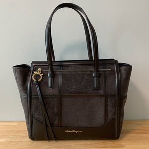 Salvatore Ferragamo Suede Patchwork Amy Tote